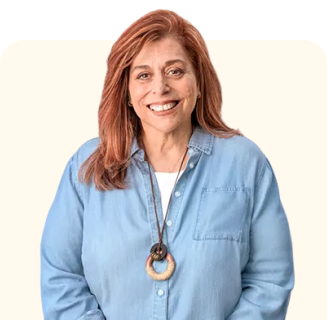 Christine posing in front of camera